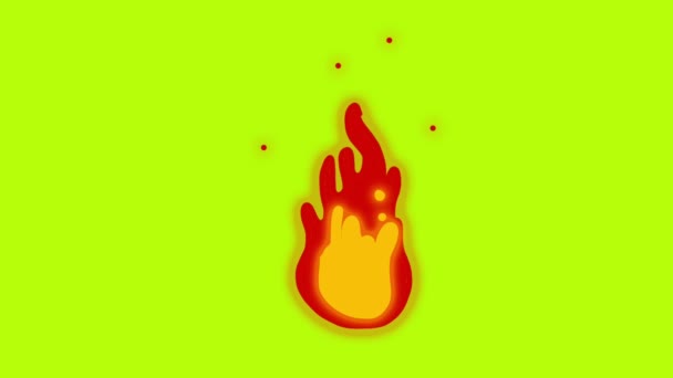 Alevli Bir Ateşin Animasyonu Çizgi Film Videoları Film Unsurları Görüntüler — Stok video