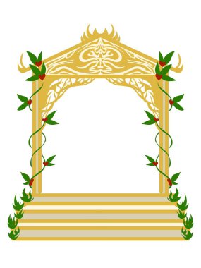 Oyma ve bitkilerle dolu klasik kapı çerçevesi tasarımı sevgililer günü temalı ve lüks. Fotoğraf çerçevesi, fotoğraf çekimi, duvar kağıdı, arkaplan, poster, afiş için mükemmel.