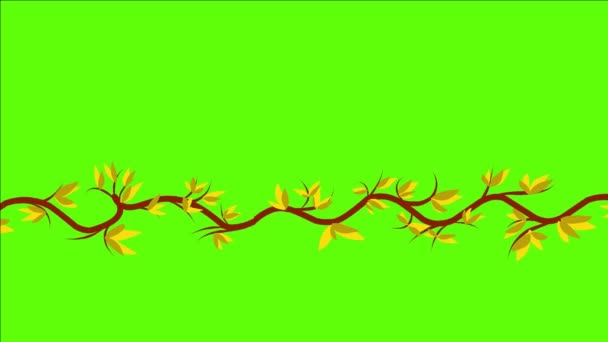 Animation Cartoon Une Branche Arbre Avec Des Feuilles Parfait Pour — Video