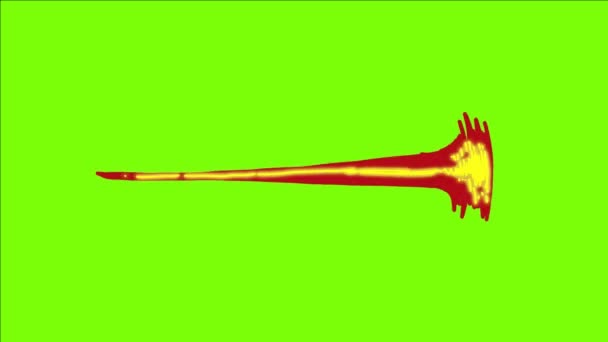 Animacja Kreskówek Laserowym Ogniem Animacja Kreskówek Zielonym Tle Jest Bardzo — Wideo stockowe