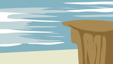 Arka plan mavi gökyüzü ve uçurum kenarı temalı. Duvar kağıtları, kitap kapakları ve çocuk kitapları için mükemmel.