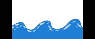 Beyaz arka planda mavi su dalgalarının canlandırması. Bu video içerik, reklam, görüntü ve sosyal medya için çok uygun.