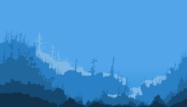 Okyanus tabanının ya da denizin altındaki maviliğin görüntüsü. Duvar kağıtları, dergiler, arka planlar, afişler, posterler ve reklamlar için uygun