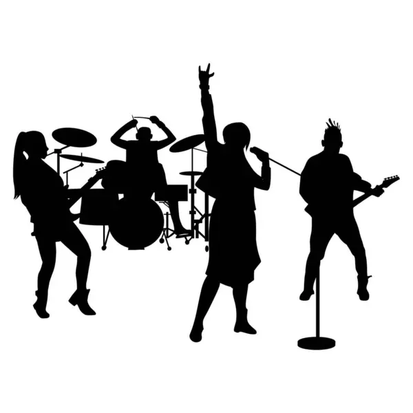 stock vector Silhouette image of a band on a white background. Perfect for stickers, logos, icons and tattoos