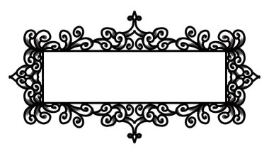 Beyaz arkaplanı olan klasik vintage çerçeve tasarımı. Davetiyeler, zarflar, fotoğraf çerçeveleri, arka planlar ve duvar kağıtları için mükemmel.