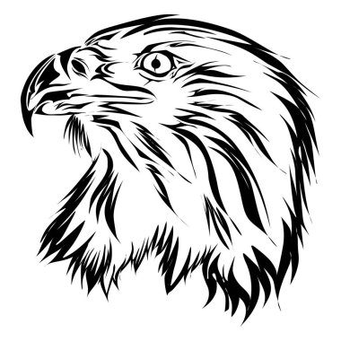 Eagle's head silhouette. Perfect for stickers, icons, logos and elements or advertising ornaments clipart