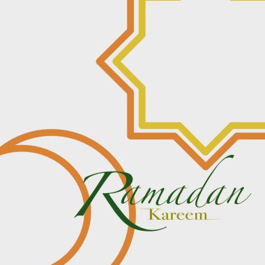 Ramadan Kareem design with crescent and star. Islamic holy month greetings clipart