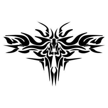 Simetrik bir kabile dövmesi tasarımı, projelerinize eklemek için mükemmel.