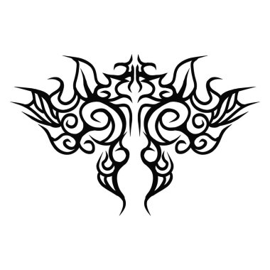 Simetrik bir kabile dövmesi tasarımı, projelerinize eklemek için mükemmel.