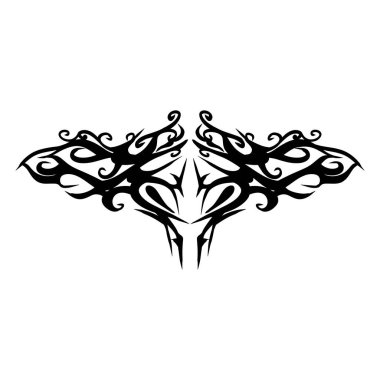 Simetrik bir kabile dövmesi tasarımı, projelerinize eklemek için mükemmel.