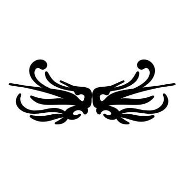 Zarif simetrik dizaynlı siyah boyun dövmesi tasarımı