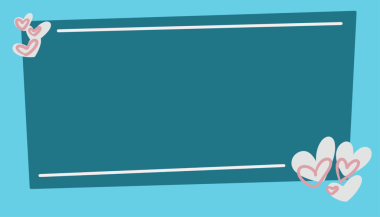 Zarif mavi dikdörtgen çerçeve, kalp dekorasyonu, aşk ve romantizm temalı projeler için mükemmel.