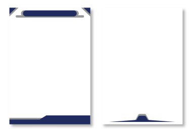 Temiz beyaz arkaplanda mavi ve gri soyut geometrik aksanlı basit sayfa şablonlarıyla iki soyut başlık tasarımı. Modern ve çekici tasarım elementleri. Modern antet tasarım şablonları