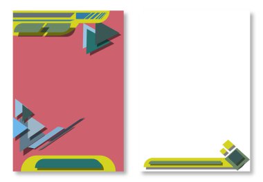Modern geometrik el ilanı tasarımı pembe bir arka plan, üçgen şekiller ve sarı aksanlar içerir ve görsel olarak çekici ve temiz bir görünüm yaratır, iş ve yaratıcı projeler için idealdir..