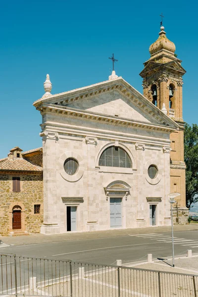 Montalcino Toskania Fasada Kościoła Madonna Del Soccorso — Zdjęcie stockowe