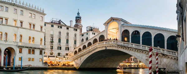 Überblick Über Die Rialto Brücke Späten Nachmittag Venedig Italien — Stockfoto