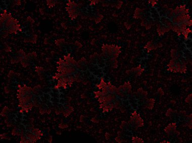 Koyu kırmızı renkli soyut bir fraktal yapı..