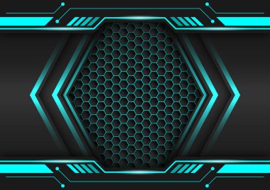 Soyut altıgen modern ağ fütüristik teknoloji arka plan vektör tasarımı.