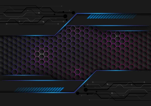 Soyut altıgen modern ağ fütüristik teknoloji arka plan vektör tasarımı.