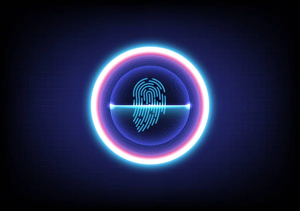 Güvenli erişim için parmak izi tarayıcı konsepti, arkaplan vektör tasarımı.