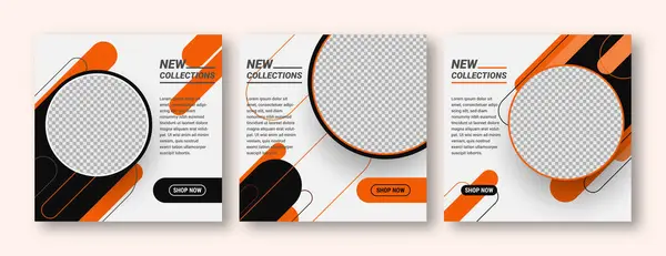 Set of editable banner template post for social media ads. Web banner ads for promotion. Design vector with photo collage.