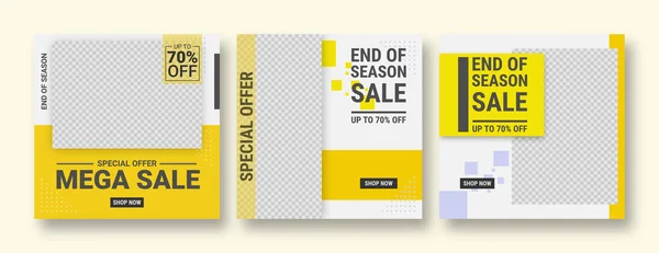 Set of editable banner template post for social media ads. Web banner ads for promotion. Design vector with photo collage.