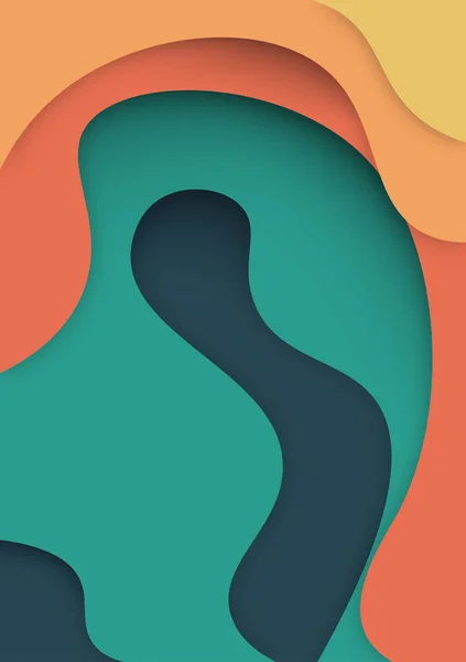 Dikey pankartlar dalgaları soyut arkaplanda keser. Kapak kitabı, el ilanları, posterler, sunumlar ve davetiyeler için kağıt sanatı vektör tasarımı. Karşıtlık renkleri.