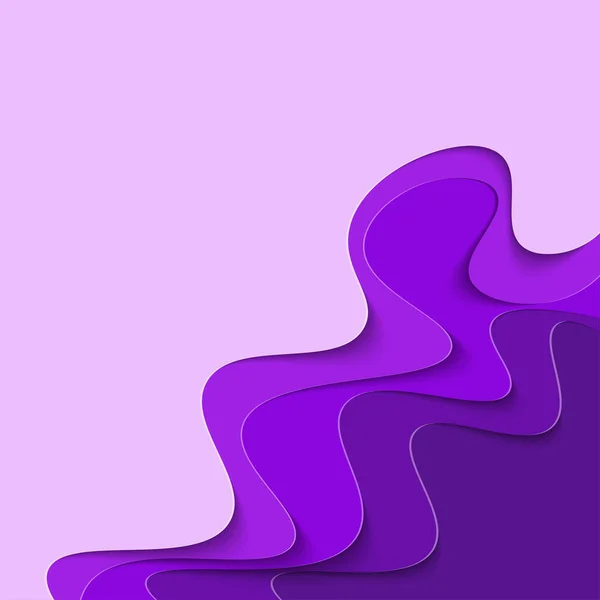 Kağıt kesme dalgaları soyut arkaplan. Kapak kitabı, el ilanları, posterler, sunumlar ve davetiyeler için kağıt sanatı vektör tasarımı. Karşıtlık renkleri.