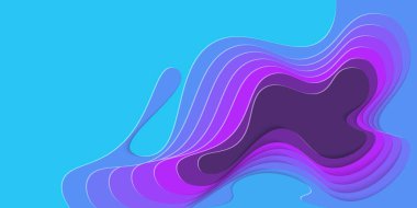 Yatay afişler kağıt dalgaları soyut arkaplan kesiyor. Kapak kitabı, el ilanları, posterler, sunumlar ve davetiyeler için kağıt sanatı vektör tasarımı. Karşıtlık renkleri.