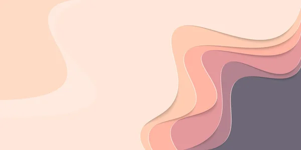 Yatay afişler kağıt dalgaları soyut arkaplan kesiyor. Kapak kitabı, el ilanları, posterler, sunumlar ve davetiyeler için kağıt sanatı vektör tasarımı. Karşıtlık renkleri.