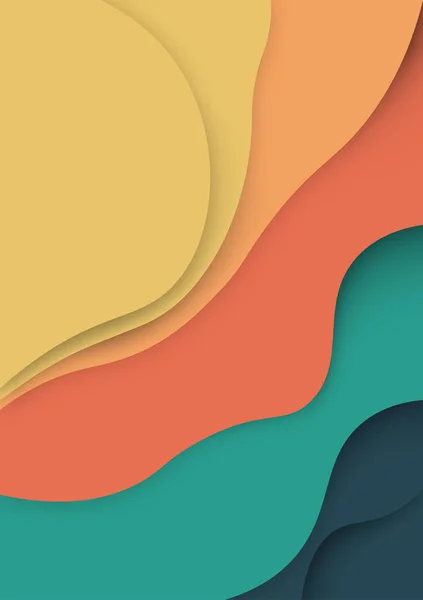 Dikey pankartlar dalgaları soyut arkaplanda keser. Kapak kitabı, el ilanları, posterler, sunumlar ve davetiyeler için kağıt sanatı vektör tasarımı. Karşıtlık renkleri.