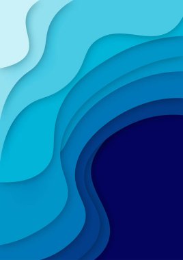 Dikey pankartlar dalgaları soyut arkaplanda keser. Kapak kitabı, el ilanları, posterler, sunumlar ve davetiyeler için kağıt sanatı vektör tasarımı. Karşıtlık renkleri.