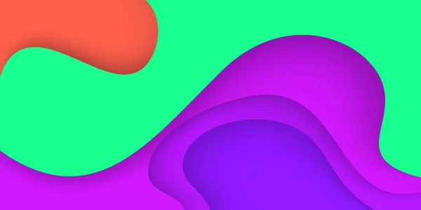 Yatay afişler kağıt dalgaları soyut arkaplan kesiyor. Kapak kitabı, el ilanları, posterler, sunumlar ve davetiyeler için kağıt sanatı vektör tasarımı. Karşıtlık renkleri.