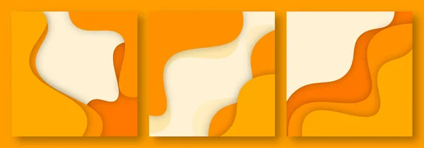 Kağıt kesme dalgaları soyut arkaplan. Kapak kitabı, el ilanları, posterler, sunumlar ve davetiyeler için kağıt sanatı vektör tasarımı. Karşıtlık renkleri.