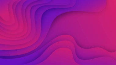 Yatay afişler kağıt dalgaları soyut arkaplan kesiyor. Kapak kitabı, el ilanları, posterler, sunumlar ve davetiyeler için kağıt sanatı vektör tasarımı. Karşıtlık renkleri.