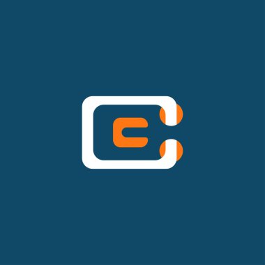 C harfi logo tasarım şablonu elementleri. Bağlı C harfi logo simgesi