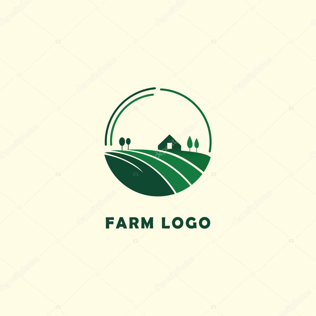 Farm logo design template. Agriculture vector icon. Farm logo concept
