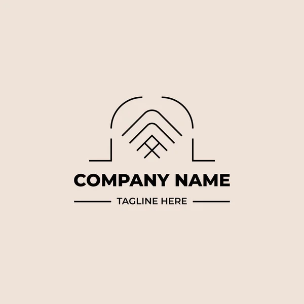 Empresa Logotipo Linha Design Vetor Ícone Elemento Modelo — Vetor de Stock