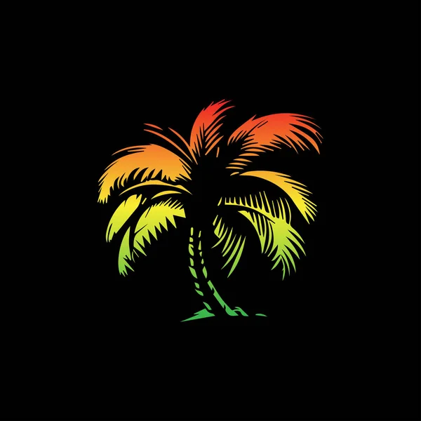 Logotipo Palmeira Ilustração Vetorial Uma Palmeira Tropical — Vetor de Stock