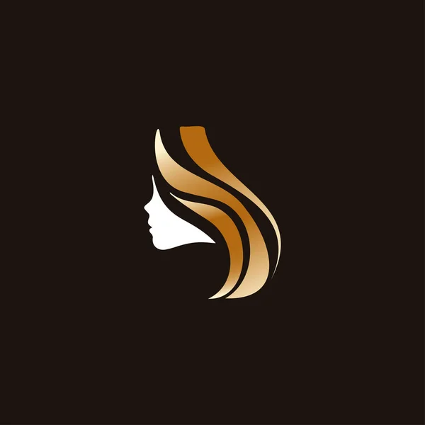 Салон Красоты Векторный Логотип Парикмахерской Силуэт Женского Лица — стоковый вектор