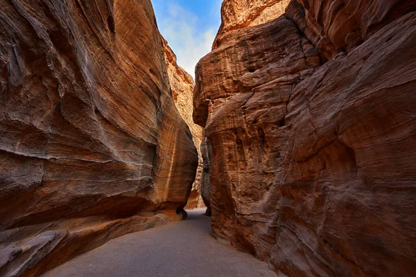 Treasury Khazneh Stone Rock Historic Sight Petra Travel Jordan Arabia — Fotografia de Stock