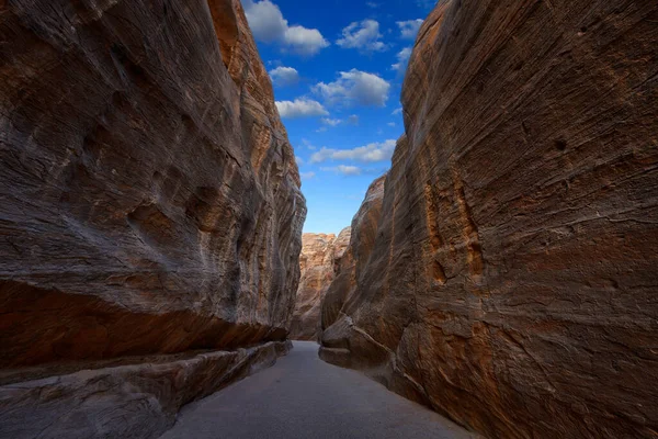 Tesoro Khazneh Piedra Vista Histórica Roca Petra Viajar Jordania Arabia — Foto de Stock