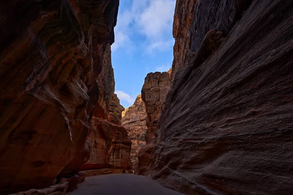 Trésor Khazneh Pierre Roche Vue Historique Petra Voyage Jordanie Vacances — Photo