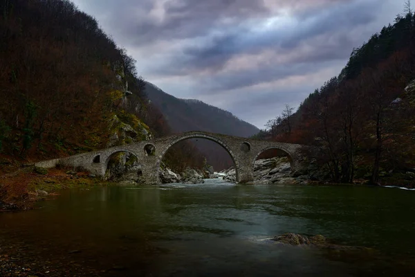 Dyavolski Nejvíce Bulharsku Krajiny Most Přes Řeku Ardu Úzké Rokli — Stock fotografie