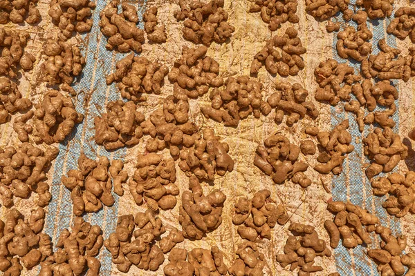 Africa Ginger Root Madagascar Market Travel Africa Ginger Cotton Blanket — Stock Photo, Image