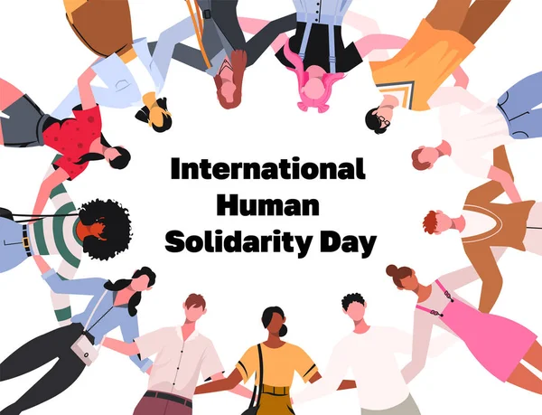 Journée Internationale Solidarité Humaine Illustration Groupe Personnes Cercle Issues Diverses — Image vectorielle