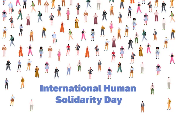 Des Groupes Jeunes Heureux Journée Internationale Solidarité Humaine Concept Communauté — Image vectorielle