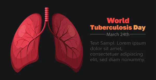 Journée Mondiale Tuberculose Mars Événement Sensibilisation Aux Maladies Endroit Pour — Image vectorielle