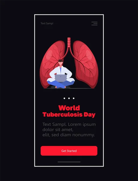 Día Mundial Tuberculosis Día Mundial Del Pulmón Marzo Diseño Web — Archivo Imágenes Vectoriales