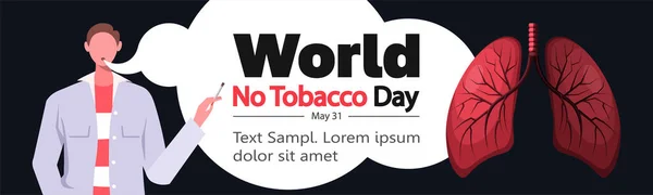 Conception Bannière Journée Mondiale Sans Tabac Dangers Fumer Effet Tabagisme — Image vectorielle